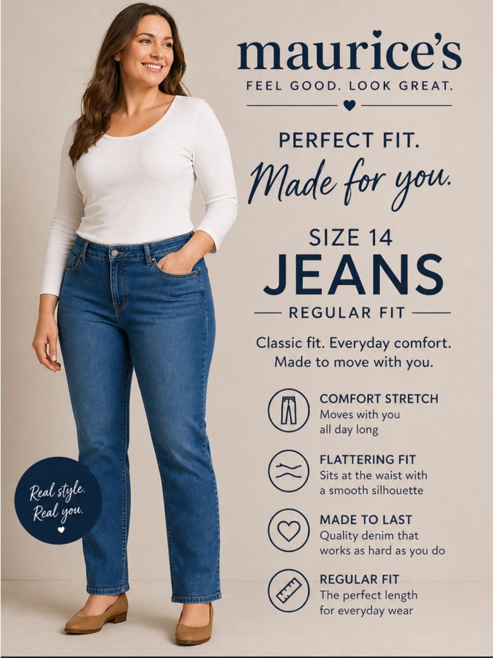 Maurice’s mid rise jeans size 14